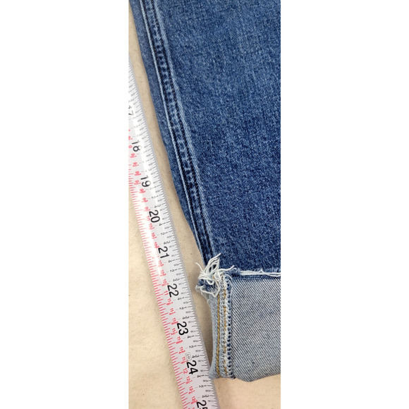 Agolde Kye Mid Rise Straight Crop Jeans Women’s Sz 28 Distressed Hem Blue - Picture 15 of 16